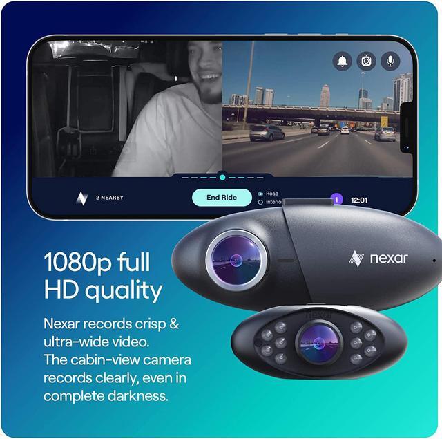 Alt view image 7 of 7 - Nexar Pro GPS, Dual Dash Cam System, New 2021 Model, SD Card Included, Road & Interior Recording, Unlimited Cloud Storage, Parking Mode, WiFi