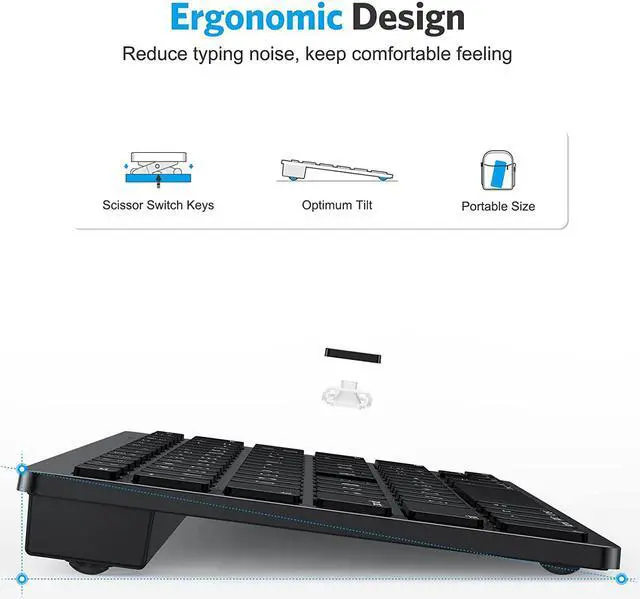 Alt view image 3 of 7 - OMOTON Bluetooth Keyboard for Mac, Compact Wireless Keyboard Compatible with MacBook Pro/Air, iMac, iMac Pro, Mac Mini, Mac Pro Laptop and PC, Black