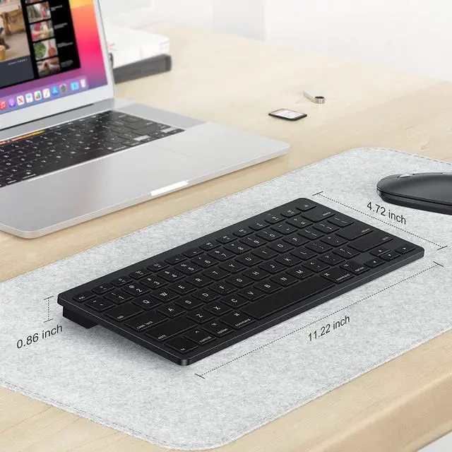 Alt view image 6 of 7 - OMOTON Bluetooth Keyboard for Mac, Compact Wireless Keyboard Compatible with MacBook Pro/Air, iMac, iMac Pro, Mac Mini, Mac Pro Laptop and PC, Black