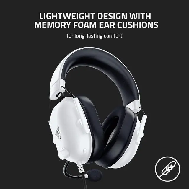 Alt view image 5 of 6 - BlackShark V2 X Gaming Headset: 7.1 Surround Sound - 50mm Drivers - Memory Foam Cushion - for PC, Mac, PS4, PS5, Switch, Xbox One, Xbox Series X|S, Mobile - 3.5mm Audio Jack - White
