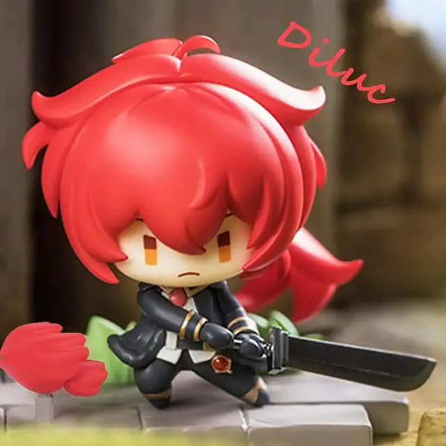 Alt view image 4 of 6 - Genshin Impact Figure - Diluc, Pertain to Battle Stance Mondstadt Edition, Decoration Ornaments Best Gift Collection Toy for Game Fan (Diluc)