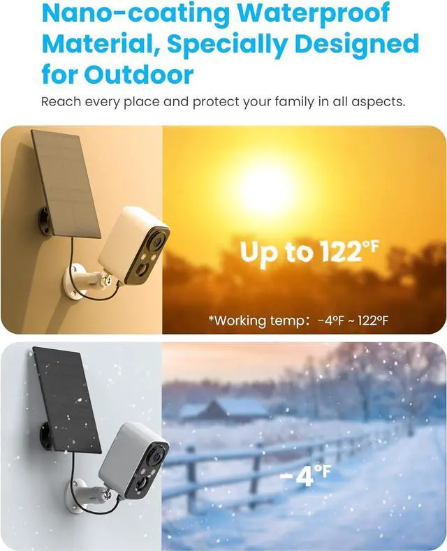 Alt view image 7 of 7 - FOAOOD Solar Panel Security Cameras Wireless Outdoor - Battery Powered Cameras for Home Security WiFi Camera Surveillance Indoor System Floodlight Night Vison Alarm Motion Sensor Light Door Cam