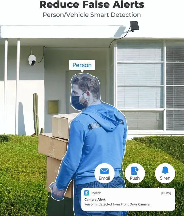Alt view image 5 of 7 - REOLINK Security Camera Wireless Outdoor, Pan Tilt Solar Powered, 5MP 2K+ Color Night Vision, 2.4/5GHz WiFi, Works with Smart Home for Surveillance, Home Hub Compatible, Argus PT + Solar Panel