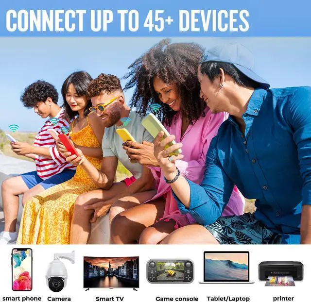 Alt view image 4 of 7 - 2023 WiFi Extender, Wireless Signal Booster Long Range up to 9998 sq.ft and 50+ Devices,1-Tap Setup Internet Extender with Ethernet Port, Internet Booster for Home, 5 Modes,Wireless Internet Repeater