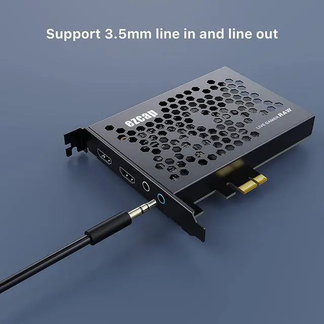 Alt view image 5 of 7 - Ezcap324 PCI Capture Card, 4K HDMI Video Capture Card, Live Gamer RAW Internal PCI-Express Live Streaming and Sound Mixer Line in Audio Out for Win10 Mac OS PS4 Xbox Switch PC Game