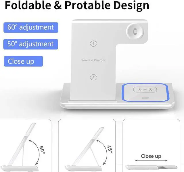 Alt view image 4 of 6 - 3 in 1 Wireless Charger Station,RUI MAI LAI for Apple iWatch 7/6/SE/5/4/3/2, Airpods 3/2/pro,iPhone 13/12/11 (Pro, Pro Max)/XS/XR/XS/X/8(Plus),iWatch