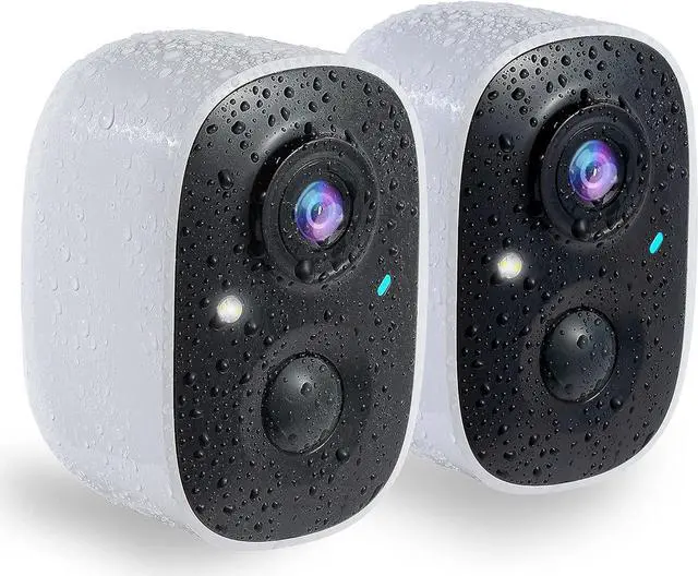 Main image of GMK Security Cameras Wireless Outdoor, 1080P Color Night Vision AI Motion Detection 2-Way Talk Battery Powered WiFi Home Indoor Camera IP65 Weatherproof Spotlight Siren Alarm Cloud/SD Storage 2-Pack