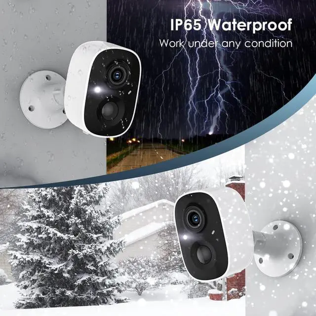Alt view image 6 of 7 - GMK Security Cameras Wireless Outdoor, 2K Color Night Vision AI Motion Detection 2-Way Talk Battery Powered WiFi Home Indoor Camera IP65 Weatherproof Spotlight Siren Alarm Cloud/SD Storage 2-Pack