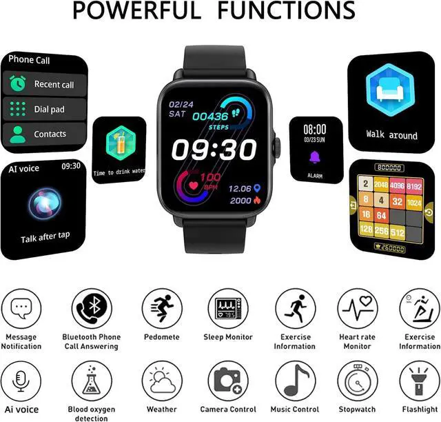 Alt view image 3 of 7 - Smart Watch (Answer/Make Call), 1.7" Smartwatch Fitness Tracker for Android and iOS Phones with Heart Rate Sleep Tracking, 28 Sport Modes, Blood Oxygen, Ai Voice Control,Fitness Watch for Women Men