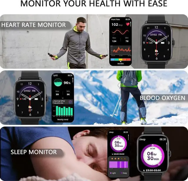 Alt view image 5 of 7 - Smart Watch (Answer/Make Call), 1.7" Smartwatch Fitness Tracker for Android and iOS Phones with Heart Rate Sleep Tracking, 28 Sport Modes, Blood Oxygen, Ai Voice Control,Fitness Watch for Women Men