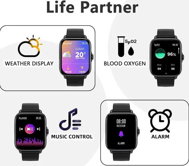 Alt view image 6 of 7 - Smart Watch (Answer/Make Call), 1.7" Smartwatch Fitness Tracker for Android and iOS Phones with Heart Rate Sleep Tracking, 28 Sport Modes, Blood Oxygen, Ai Voice Control,Fitness Watch for Women Men