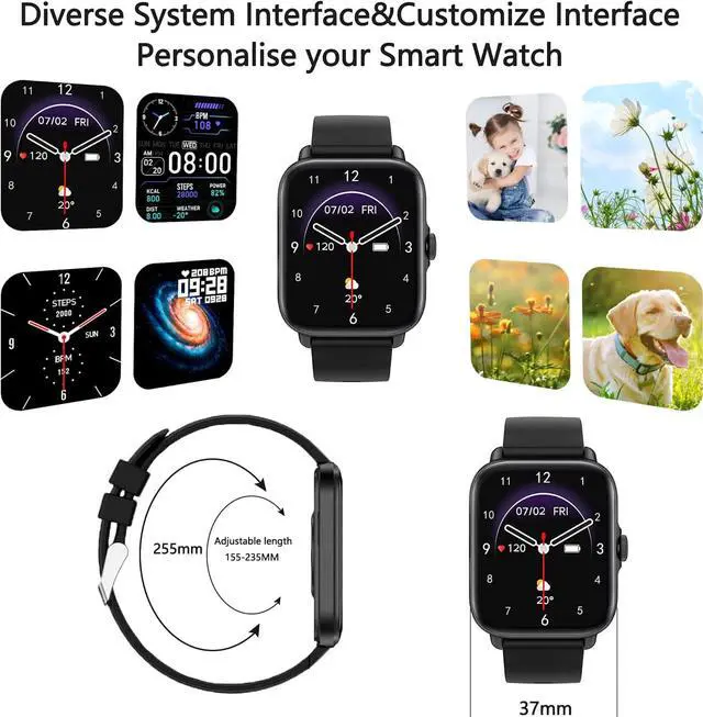 Alt view image 7 of 7 - Smart Watch (Answer/Make Call), 1.7" Smartwatch Fitness Tracker for Android and iOS Phones with Heart Rate Sleep Tracking, 28 Sport Modes, Blood Oxygen, Ai Voice Control,Fitness Watch for Women Men