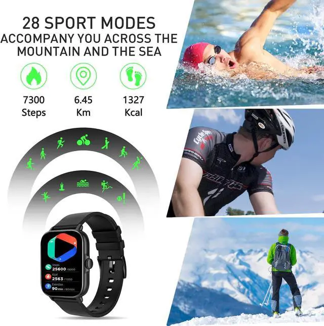 Alt view image 4 of 7 - Smart Watch (Answer/Make Call), 1.7" Smartwatch Fitness Tracker for Android and iOS Phones with Heart Rate Sleep Tracking, 28 Sport Modes, Blood Oxygen, Ai Voice Control,Fitness Watch for Women Men