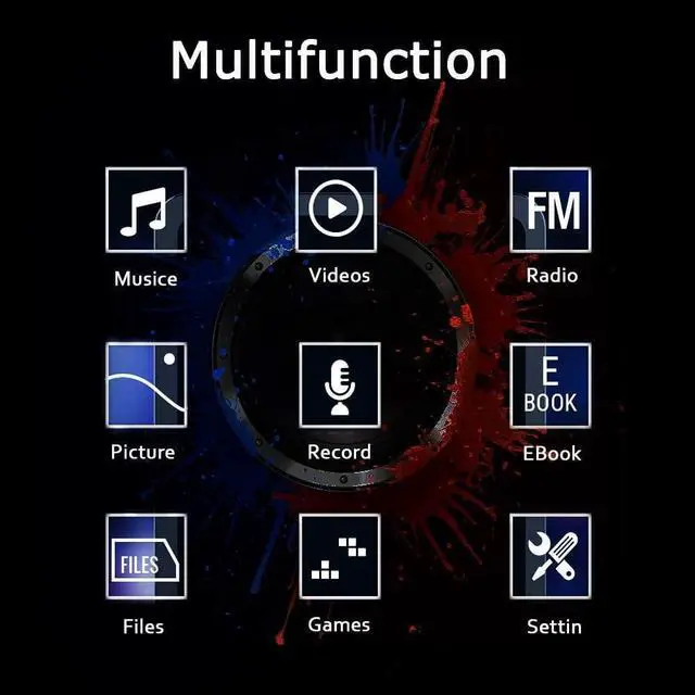 Alt view image 2 of 7 - MP3 Player, Music Player with 16GB Micro SD Card, Build-in Speaker/Photo/Video Play/FM Radio/Voice Recorder/E-Book Reader, Supports up to 128GB