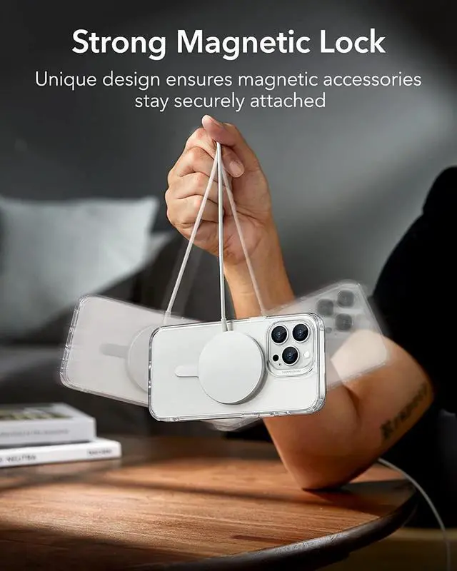 Alt view image 4 of 7 - ESR Magnetic Ring 360 (HaloLock), Compatible with MagSafe Ring, Universal Magnetic Conversion Kit Compatible with MagSafe Sticker, for iPhone 15/14/13/12/11, Galaxy S23/S22/S21 and More, 2 Pack, White