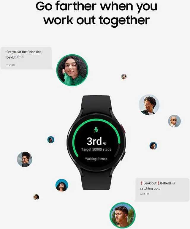 Alt view image 8 of 13 - Samsung SM-R865UZKAXAA Galaxy Watch4 Aluminum Smartwatch 40mm LTE - Black
