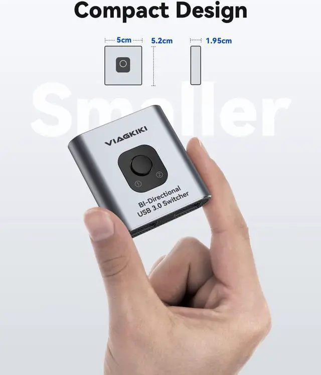 Alt view image 7 of 7 - USB Switch 3.0 KVM Switch,Bi-Directional USB Switch Selector 2 in 1 Out/1 in 2 Out, Viagkiki USB Switcher 2 Computers Share 1 USB Devices for PCs Mouse Keyboard Printer Scanner (with 2 USB 3.0 Cables)