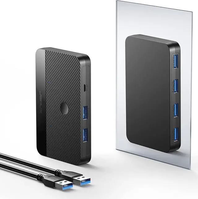 Main image of USB 3.0 Switch, JSAUX USB Switcher Selector 2 Computers Sharing 4 USB Devices KVM Switch Hub Adapter for Keyboard Mouse Printer Scanner U-Disk, Hard Drives, Compatible with Mac/Windows/Linux
