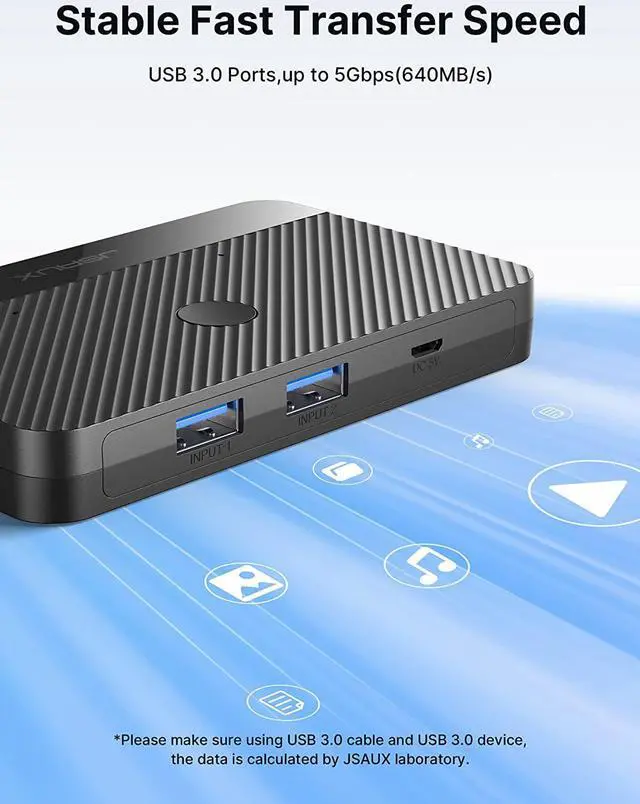 Alt view image 4 of 7 - USB 3.0 Switch, JSAUX USB Switcher Selector 2 Computers Sharing 4 USB Devices KVM Switch Hub Adapter for Keyboard Mouse Printer Scanner U-Disk, Hard Drives, Compatible with Mac/Windows/Linux