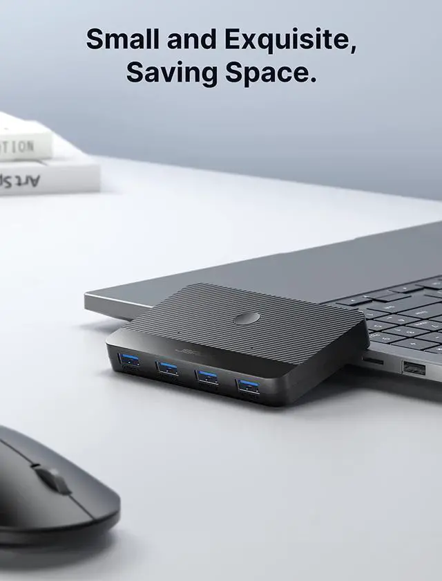 Alt view image 7 of 7 - USB 3.0 Switch, JSAUX USB Switcher Selector 2 Computers Sharing 4 USB Devices KVM Switch Hub Adapter for Keyboard Mouse Printer Scanner U-Disk, Hard Drives, Compatible with Mac/Windows/Linux