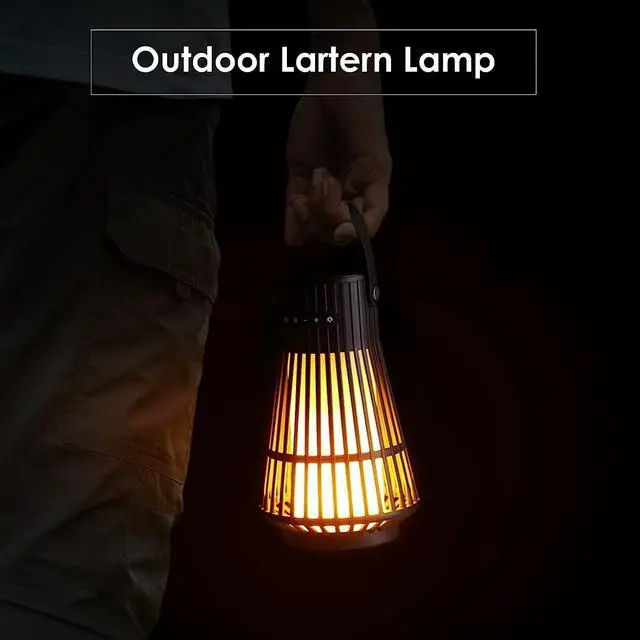 Alt view image 2 of 7 - LED Flame Speaker, Portable Waterproof Bluetooth Wireless Speaker for Indoor/Outdoor, LED Flame Effect Speaker with Stereo Sound, Led Table Lanterns/Lamp for Patio,Garden,Camping (1 Pack)