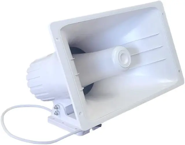 Alt view image 7 of 7 - PA Power Horn Speaker (White) 100 Watt Indoor/Outdoor 80 Watt w/Bluetooth Audio Amplifier