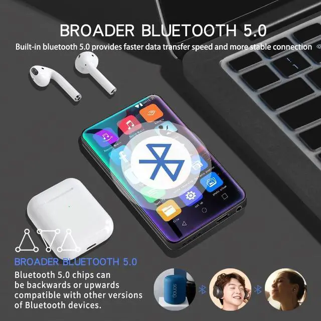 Alt view image 5 of 7 - MYMAHDI 80GB MP3 Player with Bluetooth and WiFi, 4" Music Player Touch Screen with Spotify, Pandra, Android Streaming MP3 Player with Audible, HiFi MP4 Player with Speaker and Deezer, Max Support 1TB