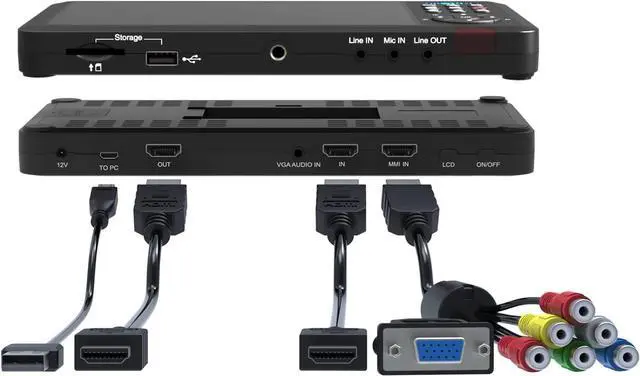 Alt view image 3 of 7 - ClonerAlliance ViewPro, Portable 1080p@60fps HDMI Video Recorder and Playback with 7" LCD, AV/VGA/YPbPr Inputs. Schedule Recording. No TV is Required.