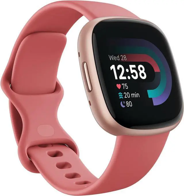 Alt view image 2 of 7 - Fitbit Versa 4 Fitness Smartwatch, Pink Sand / Copper Rose Aluminum | FB523RGRW-US