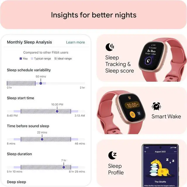 Alt view image 7 of 7 - Fitbit Versa 4 Fitness Smartwatch, Pink Sand / Copper Rose Aluminum | FB523RGRW-US