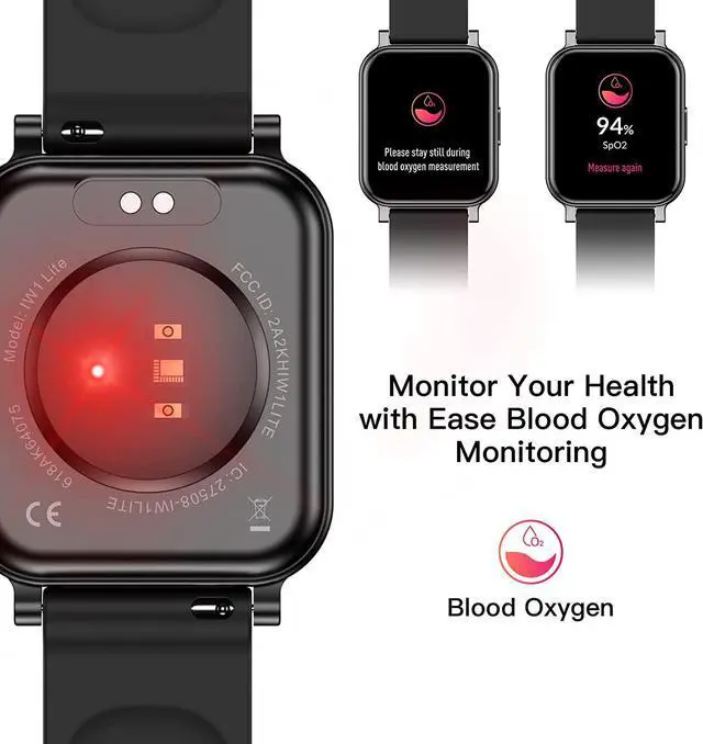 Alt view image 4 of 6 - Eurans Smart Watch 41mm, Full Touchscreen Smartwatch, Fitness Tracker with Heart Rate Monitor & SpO2, IP68 Waterproof Pedometer Watch for Women Men Compatible with iOS & Android Phones