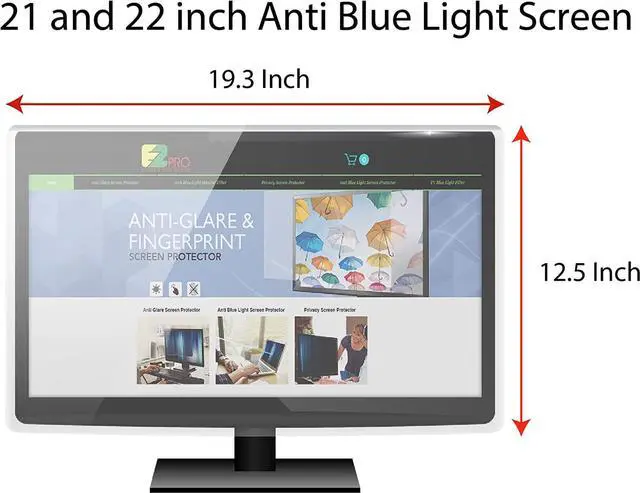 Alt view image 2 of 7 - Anti Blue Light Screen Filter for 21 and 22 Inches Widescreen Desktop Monitor, Blocks Excessive Harmful Blue Light, Reduce Eye Fatigue and Eye Strain