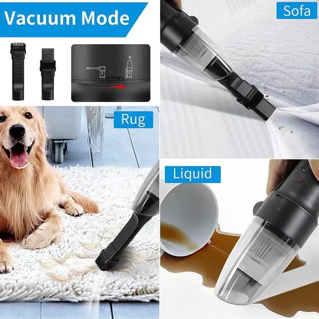 Alt view image 3 of 4 - Cordless Air Duster & Small Vacuum Cleaner 2-in-1, 60000 RPM Compressed Air Duster, 8KPa Suction, 2 Speeds, USB Rechargeable Electric Air Blower and Mini Vacuum Cleaner for Keyboard/Computer/Car Seat