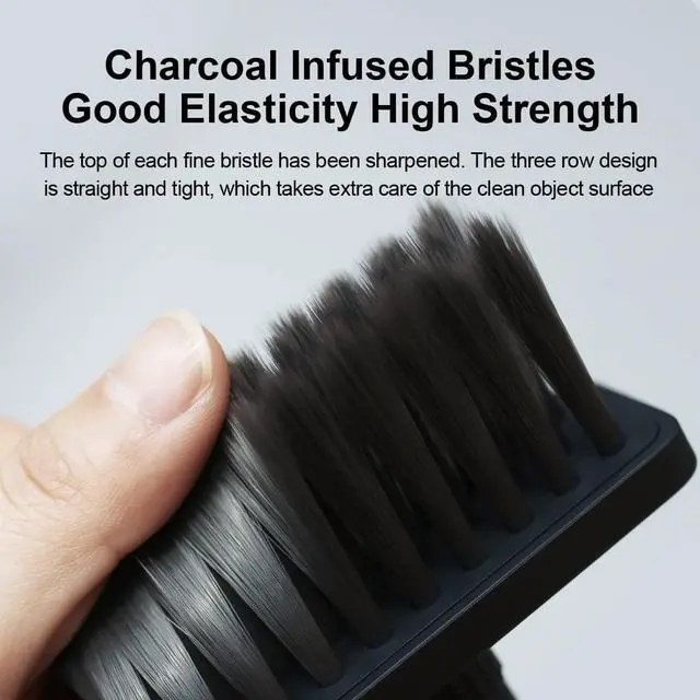 Alt view image 3 of 4 - Hagibis Cleaning Soft Brush Charcoal Infused Bristles Keyboard Cleaner 5-in-1 Multi-Function Cleaning Tools Kit Corner Keycap Puller Remover Multi Brush for PC Laptop Airpods Pro Camera Lens (Black)