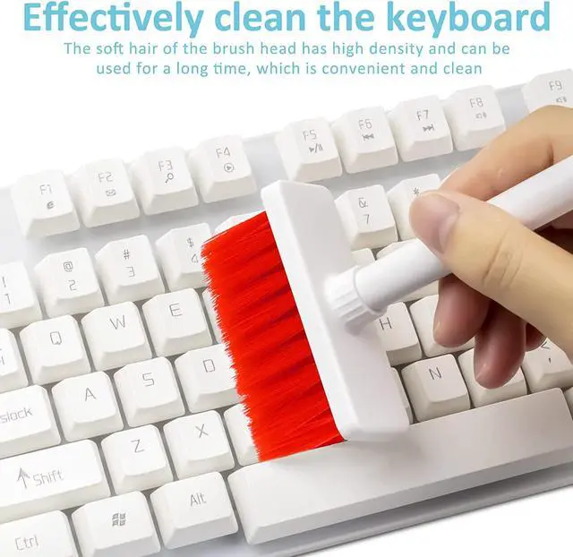 Alt view image 3 of 7 - BATULLO 2023 New Keyboard Soft Brush Cleaning Set 5 in 1 Multifunctional Computer Cleaning Tool Set with Corner Crevice Dusting Keycap Puller for Headphones, Keyboard (Red)