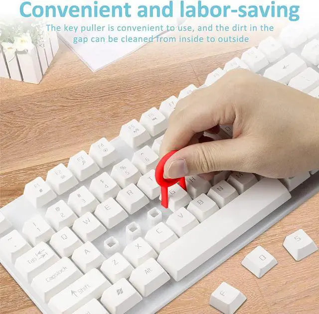 Alt view image 4 of 7 - BATULLO 2023 New Keyboard Soft Brush Cleaning Set 5 in 1 Multifunctional Computer Cleaning Tool Set with Corner Crevice Dusting Keycap Puller for Headphones, Keyboard (Red)