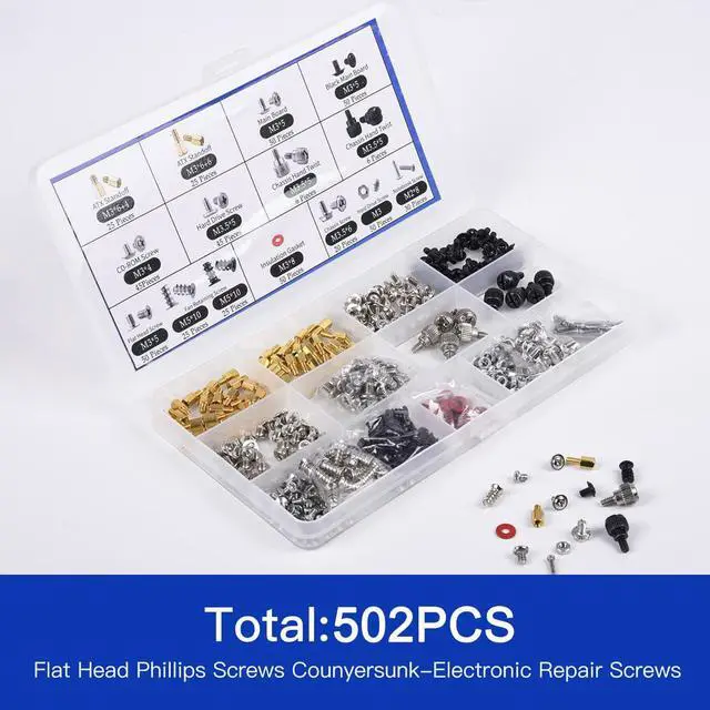 Alt view image 6 of 7 - 502PC Computer Motherboard Screws Kit, Motherboard Standoffs Screws for Universal HDD Hard Drive, SSD, PC Case, PC Fan, Power Supply, Graphics, CD-ROM, ATX Case, for DIY PC Installation & Repair