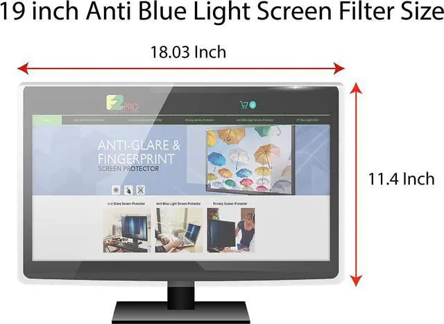 Alt view image 2 of 7 - Anti Blue Light Screen Filter for 19 Inches Widescreen Desktop Monitor, Blocks Excessive Harmful Blue Light, Reduce Eye Fatigue and Eye Strain