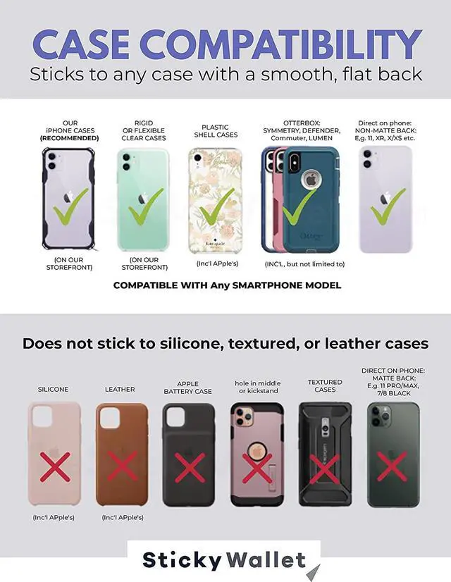 Alt view image 4 of 7 - The StickyWallet  Premium Spandex Stick-on Phone Wallet Card Holder for any Case  Unique Double Pocket Design + Finger Strap (1 Pack)
