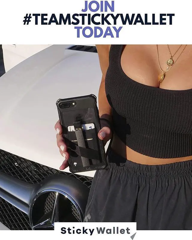 Alt view image 6 of 7 - The StickyWallet  Premium Spandex Stick-on Phone Wallet Card Holder for any Case  Unique Double Pocket Design + Finger Strap (1 Pack)