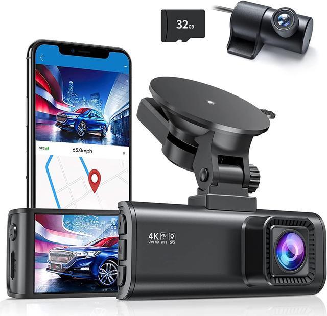 REDTIGER Dash Cam Front Rear, 4K/2.5K Full HD Dash Camera for Cars,  Built-in Wi-Fi GPS, 3.16” IPS Screen, Night Vision, 170°Wide Angle, WDR,  24H