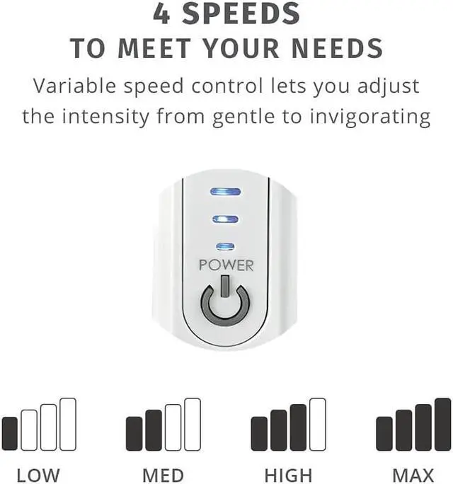 Alt view image 3 of 7 - Back Massager - Heated Automatic Percussion Back, Body and Neck Massager with Duel Pivoting Heads, Interchangeable Nodes, For Shoulders, Legs and Feet, White