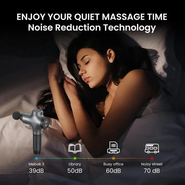 Alt view image 6 of 6 - Massage Gun, Massage Gun Deep Tissue for Athletes, Professional Muscle Percussion Massage Gun, Massager Gun for Shoulder Leg Back Body Pain Relief, Quiet Portable Sport Massager, Gifts for Him