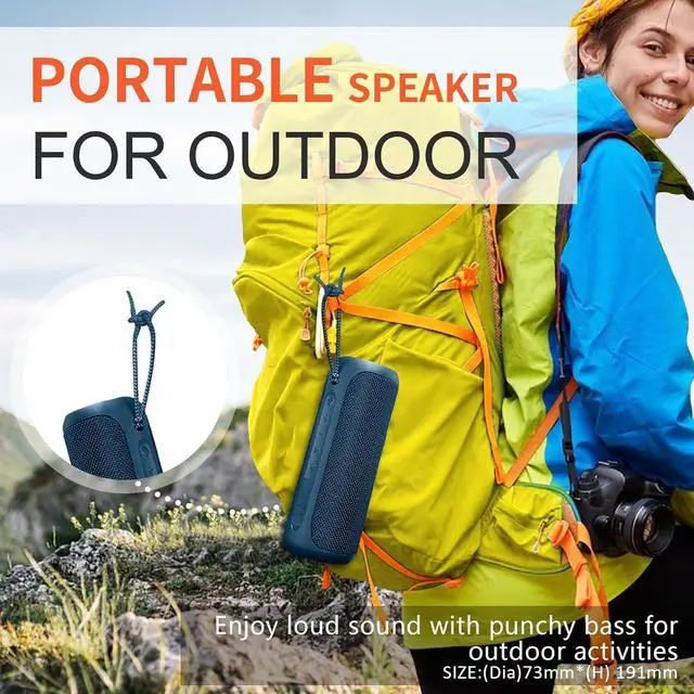 Alt view image 5 of 7 - Portable Bluetooth Speaker, IPX7 Waterproof Wireless Bluetooth Speaker, Bassboom Technology, 25W Loud Stereo Sound, LED Light with TWS Pairing, 16H Playtime for Home and Outdoor