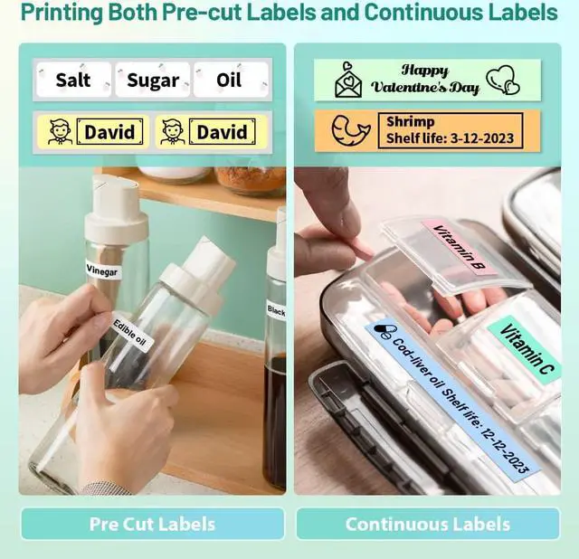 Alt view image 2 of 7 - Phomemo D30 Label Maker Machine with Tape, Portable Bluetooth Label Printer, Small Smart Phone Handheld Sticker Mini Labeler Multiple Templates Font Icon Easy to Use Inkless Rechargeable F Office Home