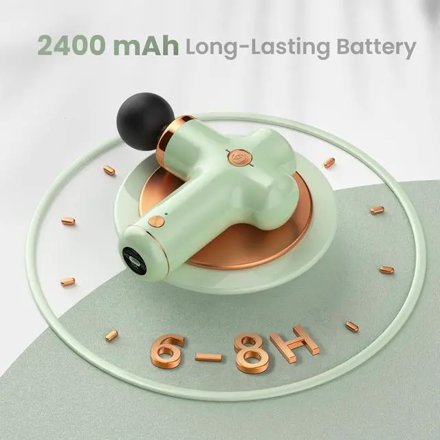 Alt view image 3 of 7 - Massage Gun Massager Portable Gifts for Women Masagesgun Deep Tissue for Percussion Muscle Back Neck Shoulder Handheld Mini (Green)
