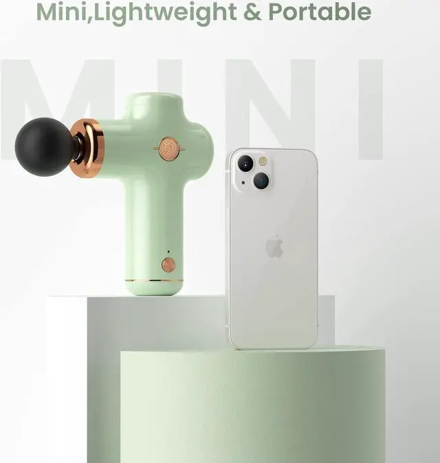 Alt view image 2 of 7 - Massage Gun Massager Portable Gifts for Women Masagesgun Deep Tissue for Percussion Muscle Back Neck Shoulder Handheld Mini (Green)