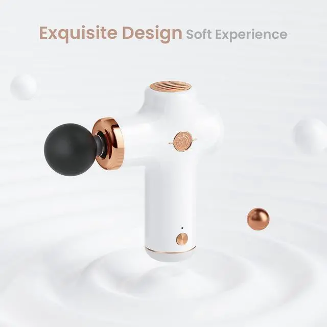 Alt view image 3 of 7 - Massage Gun Massager Portable Gifts for Women Masagesgun Deep Tissue for Percussion Muscle Back Neck Shoulder Handheld Mini (White)