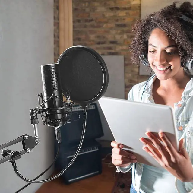 Alt view image 6 of 6 - CORN USB Microphone Kit, Streaming Podcast PC Condenser Computer Mic for Gaming, YouTube Video, Recording Music, Voice Over, Studio Mic Bundle with Adjustment Arm Stand
