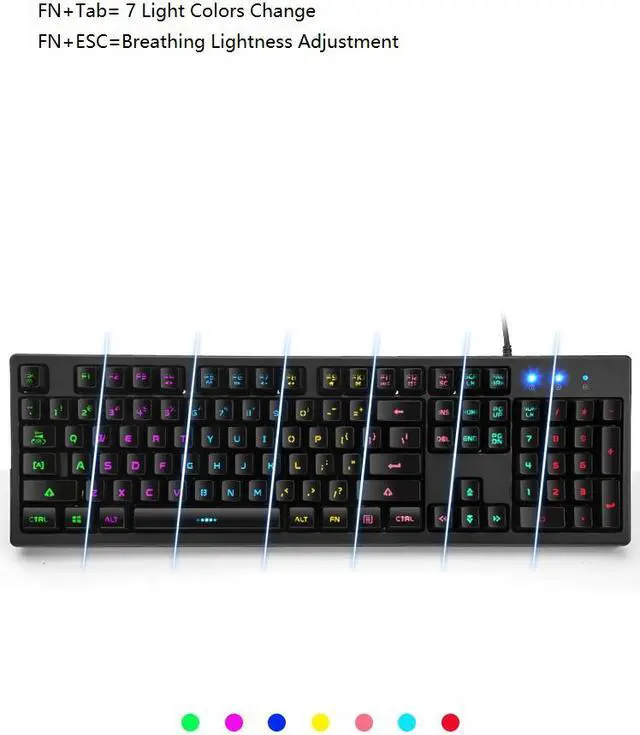 Alt view image 3 of 7 - CORN  SUNSONNYK60 Ergonomic Design,19 Non-conflicting  Keys,Cool Exterior USB Wired Brown Switch Mechanical Feeling Keyboard For Office And Game, 7- Color Breathing Led Light, PBT Keycaps